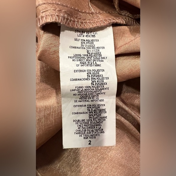 Cache blush pink champagne beaded one shoulder ruched mini dress size 2 - Picture 6 of 6